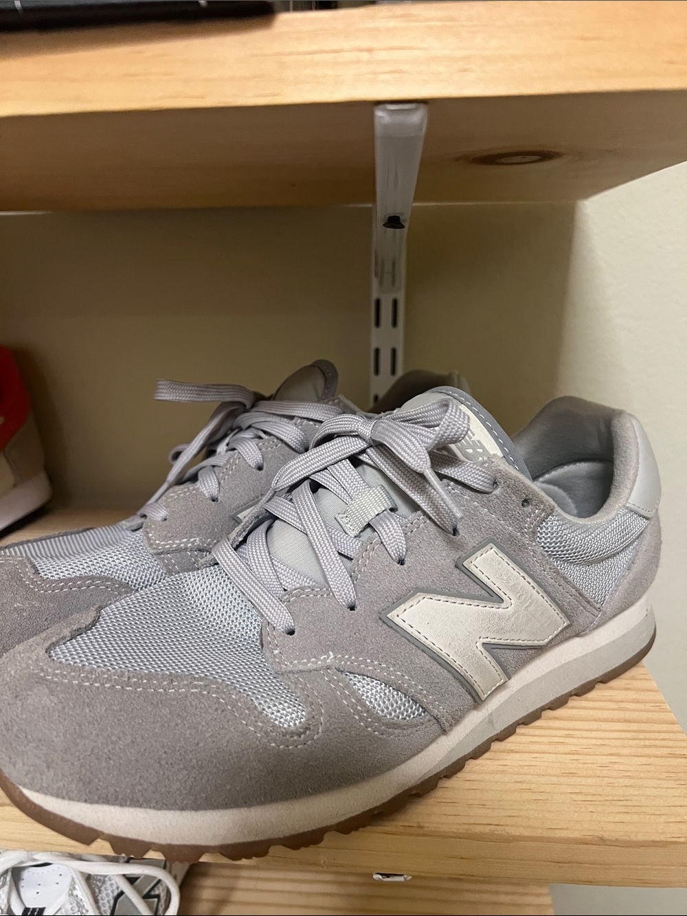 New Balance Men's Light Gray Suede & Mesh Sneakers